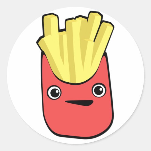 Kawaii French Fry Runder Aufkleber (Vorderseite)