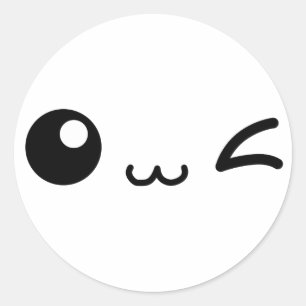 KAWAII FREUND NIEDLICHES WINKY RUNDER AUFKLEBER