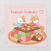 Kawaii Freunde - Urlaubskarte Feiertagskarte (Vorne/Hinten)