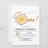 Kawaii Fried Egg 1. Geburtstag Einladung (Vorderseite)