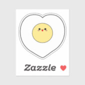 Kawaii Fried Egg Vinyl Sticker | Herzform (Blatt)