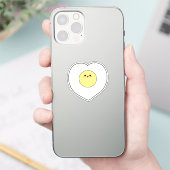 Kawaii Fried Egg Vinyl Sticker | Herzform (Telefon)
