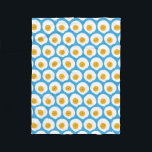 Kawaii Fried Eggs Fleecedecke<br><div class="desc">Ein wiederholtes Muster frittierter Eier, sonnige Seite oben auf blauem Hintergrund.</div>