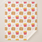 Kawaii Fries and Burger Pattern Sherpadecke (Vorderseite)