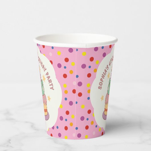 Kawaii Frog Birthday Cake Custom Pappbecher (Rechts)