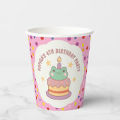 Kawaii Frog Birthday Cake Custom Pappbecher (Vorderseite)