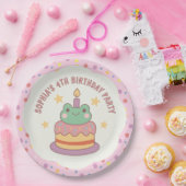 Kawaii Frog Birthday Cake Custom Pappteller (Party)