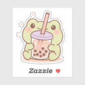Kawaii Frog Boba Sticker (Blatt)