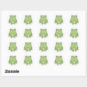 Kawaii Frog Classic Round Sticker (Blatt)