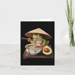 Kawaii Frog Eating Ramen Japanisch Noodles Karte