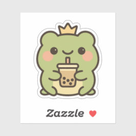 Kawaii Frog mit Bubble Tee Sticker