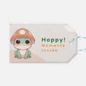 Kawaii Frog mit Mushroom Hat - Niedliche Geschenkk Geschenkanhänger (Vorderseite (Horizontal))