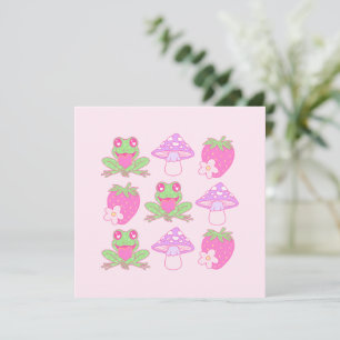 Kawaii Frog, Mushroom und Strawberry