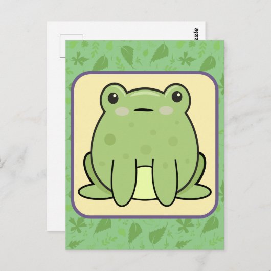 Kawaii Frog Postkarte (Vorne/Hinten)