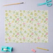 Kawaii Frog Rainy Day Pattern Wrapping Paper Seidenpapier (Basteln)