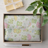 Kawaii Frog Rainy Day Pattern Wrapping Paper Seidenpapier (Geschenk)