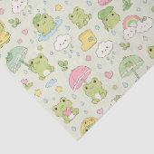 Kawaii Frog Rainy Day Pattern Wrapping Paper Seidenpapier (Detail)