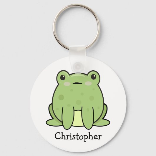 Kawaii Frog, Toad Personalisiert Schlüsselanhänger (Vorderseite)