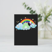 Kawaii Frog Unicorn Regenbogen Farbenfroher Schlag Postkarte (Stehend Vorderseite)