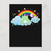 Kawaii Frog Unicorn Regenbogen Farbenfroher Schlag Postkarte (Vorderseite)