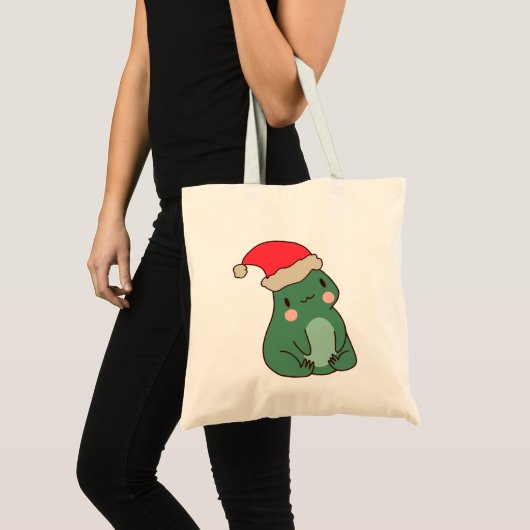 Kawaii Frog Weihnachtsgeschenk Tragetasche (Vorderseite (Produkt))