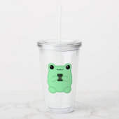 Kawaii Frog With Kiwi Smartphone Acryltrinkbecher (Vorderseite)