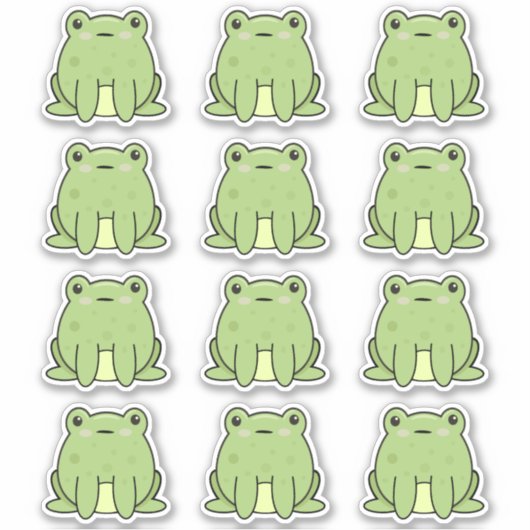 Kawaii Frogs Aufkleber (Vorderseite)