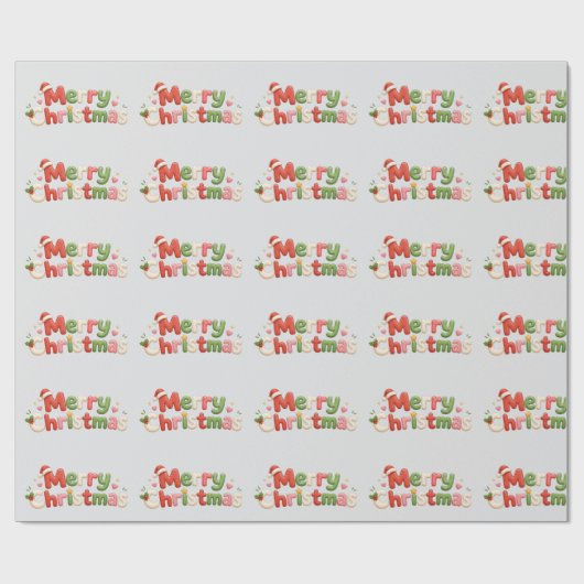 Kawaii Frohe Weihnachten Geschenkpapier (Flach)