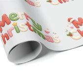 Kawaii Frohe Weihnachten Geschenkpapier (Rolleneckpunkt)