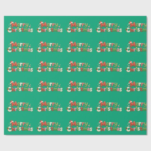 Kawaii Frohe Weihnachten Geschenkpapier (Flach)