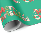Kawaii Frohe Weihnachten Geschenkpapier (Rolleneckpunkt)