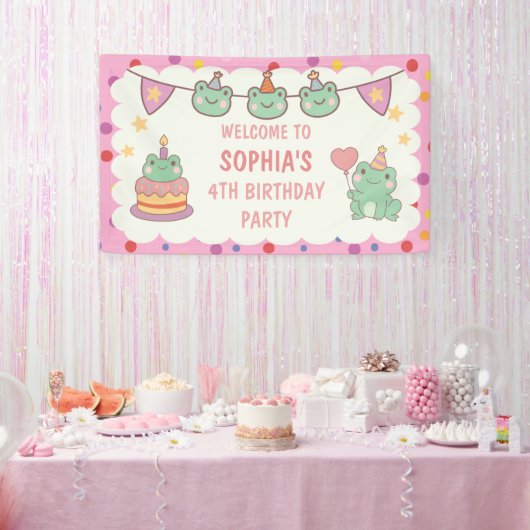 Kawaii Frosch Benutzerdefinierter Geburtstag Banner (Party)