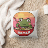 Kawaii Frosch fressende Männer Kissen (Decke)