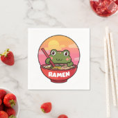 Kawaii Frosch fressende Männer Serviette (Beispiel)