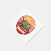 Kawaii Frosch fressende Männer Serviette (Ecke)