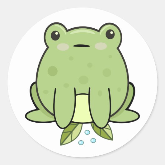 Kawaii-Frosch-Klassik-Rund-Aufkleber Runder Aufkleber (Vorderseite)