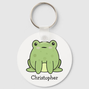 Kawaii Frosch, personalisierte Kröte Schlüsselanhänger