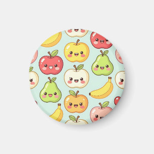 Kawaii-Frucht-Nahtloses Muster Süße Cartoon Magnet