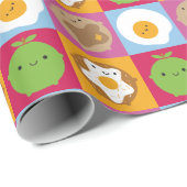 Kawaii Frühstück Geschenkpapier (Rolleneckpunkt)