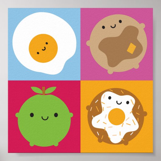 Kawaii Frühstück Poster (Vorne)