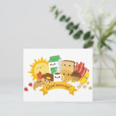 Kawaii Frühstück Postkarte (Stehend Vorderseite)
