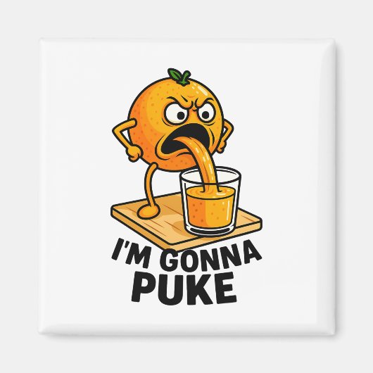 Kawaii Fruit Funny Orange Juice Magnet (Vorne)