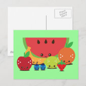 Kawaii Fruit Group Postkarte (Vorne/Hinten)
