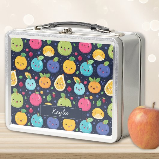 Kawaii Fruit Print Metall Brotdose