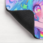 Kawaii Fun Rainbow Anime Girl Mousepad (Ecke)