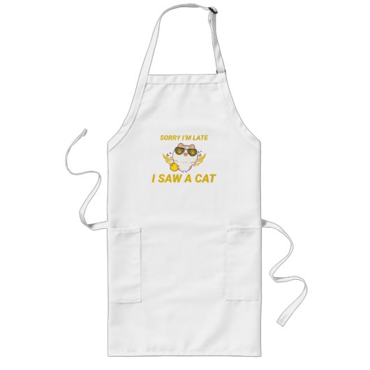 Kawaii Funny Cat | Entschuldige, dass ich zu spät Lange Schürze (Vorne)