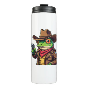Kawaii Funny Cowboy Western Frog Lovers Thermosbecher