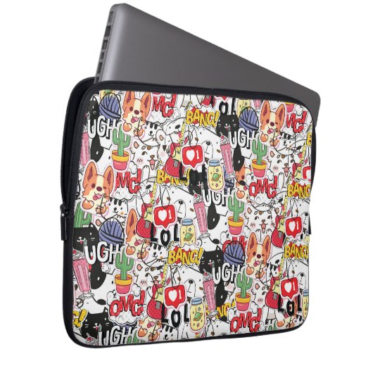 kawaii funny pet design - cute animal lover laptopschutzhülle (Vorne Rechts)