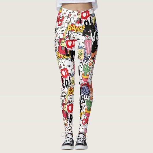 kawaii funny pet design - cute animal lover leggings (Vorderseite)