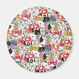 kawaii funny pet design - cute animal lover  magnet